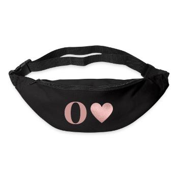 Letter o heart rose gold - Bum bag - black - Front