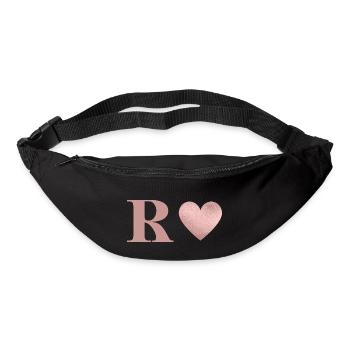 Letter r heart rose gold - Bum bag - black - Front