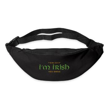 Drôle de dicton irlandais - Ce soir, je suis irlandais - Sac banane - noir - Devant