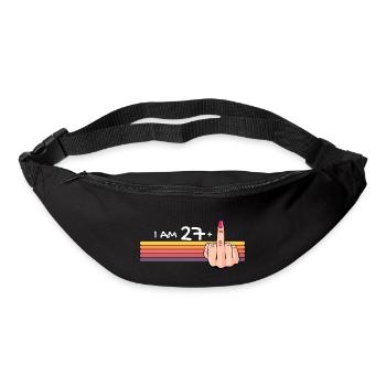Ich bin 27 + 1 Mittelfinger-Shirt Ich bin 27 plus, - Gürteltasche - Schwarz - Vorne
