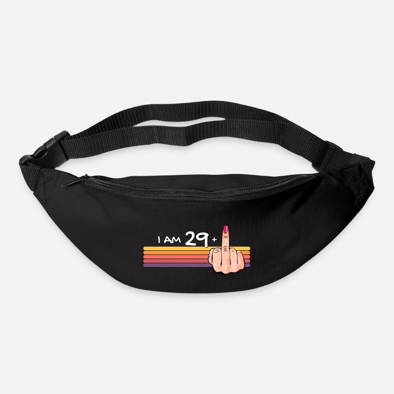 Ich bin 29 + 1 Mittelfinger-Shirt Ich bin 29 plus, - Gürteltasche - Schwarz