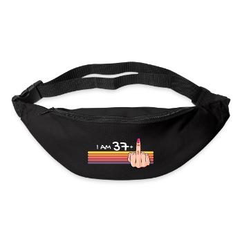 Ich bin 37 + 1 Mittelfinger-Shirt Ich bin 37 plus, - Gürteltasche - Schwarz - Vorne