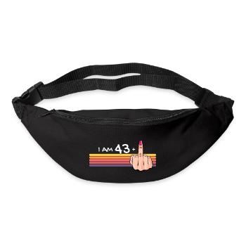 Ich bin 43 + 1 Mittelfinger-Shirt Ich bin 43 plus, - Gürteltasche - Schwarz - Vorne