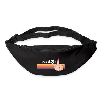 Ich bin 45 + 1 Mittelfinger-Shirt Ich bin 45 plus, - Gürteltasche - Schwarz - Vorne