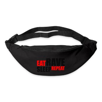 Eat Sleep Rave Repeat Essen Schlafen Raven Spruch - Gürteltasche - Schwarz - Vorne