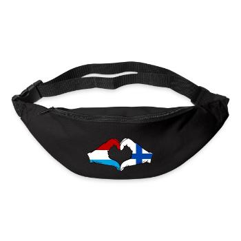Luxembourg Finlande Drapeau Mains Coeur Forme - Sac banane - noir - Devant