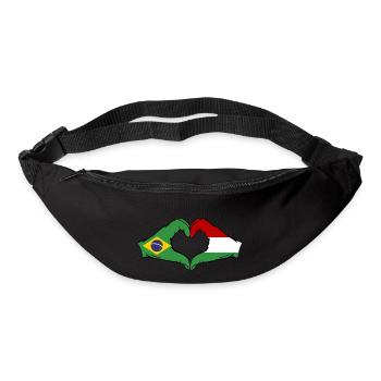 Brésil Hongrie Drapeau Mains Coeur Forme - Sac banane - noir - Devant