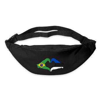 Brasilien Estland Flagge Haende Herzform - Gürteltasche - Schwarz - Vorne