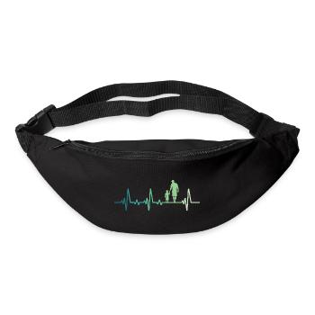 Vater und Sohn Herzschlag Geschenk Vater Sohn - Gürteltasche - Schwarz - Vorne