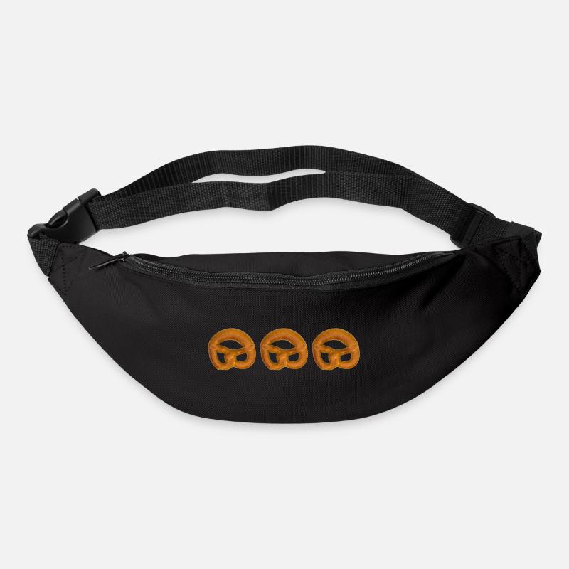 Brezel. Pretzel. Kringlu. Galleta salada. Precel. - Gürteltasche - Schwarz