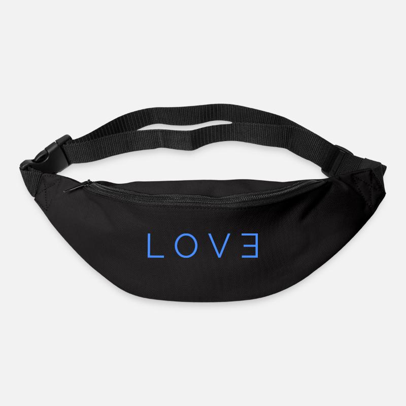 Logo d’amour bleu - Sac banane - noir
