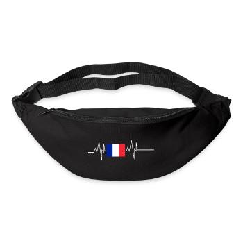 Frankreich Flagge Heartbeat - Gürteltasche - Schwarz - Vorne