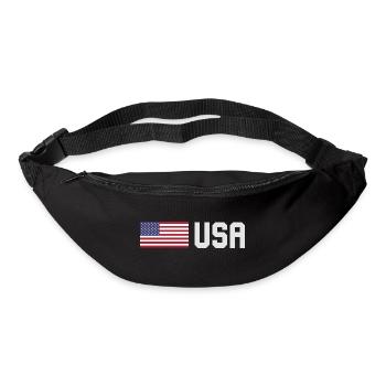 ÉQUIPE États-Unis Drapeau américain devant la police de caractères - Sac banane - noir - Devant