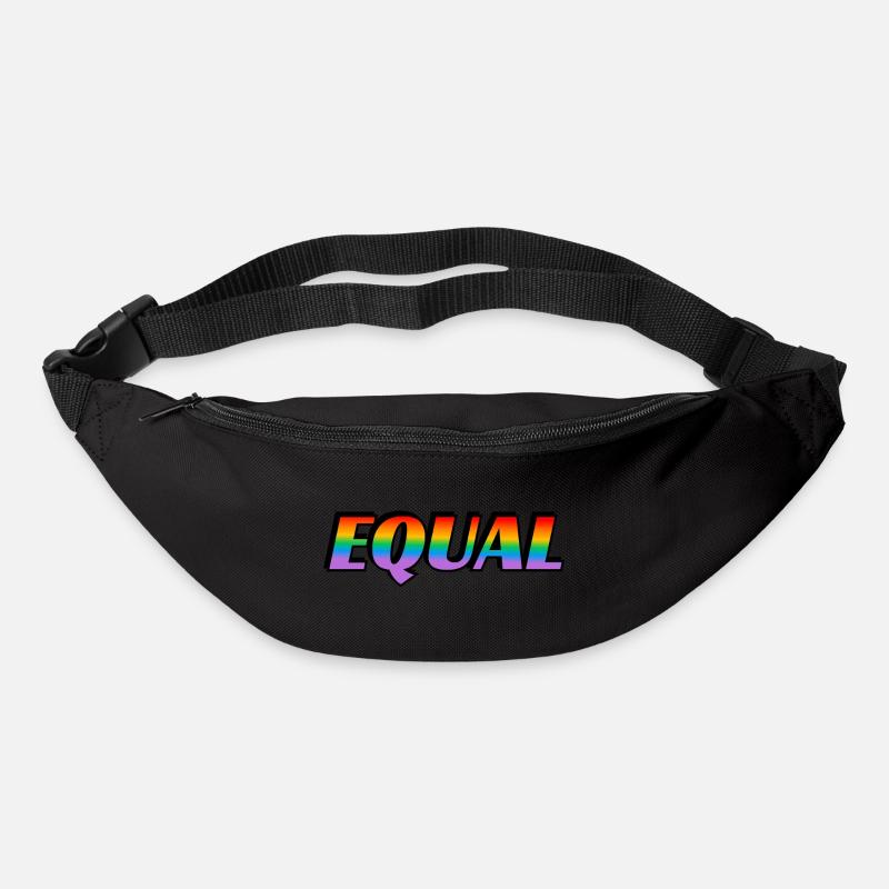 Rainbow text EQUAL LGBT Pride Month - Bum bag - black