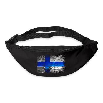 Finland with northern lights in vintage style - Bum bag - black - Front