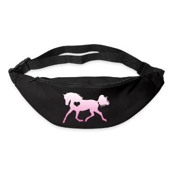 Cheval coeur cheval amoureux équitation fille cadeau - Sac banane - noir - Devant