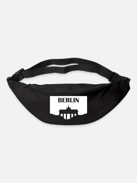 Porte de Brandebourg de Berlin blanc - Sac banane - noir