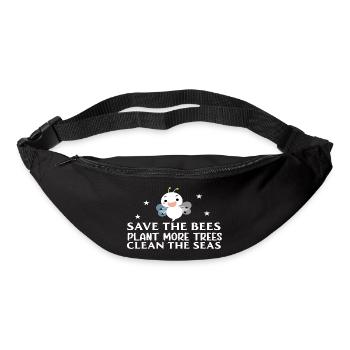 Save the Bees Plant more Trees Clean the Seas - Bum bag - black - Front