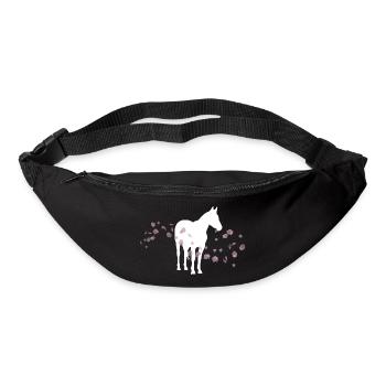 Kirschblütenpferd / Reiten - Gürteltasche - Schwarz - Vorne