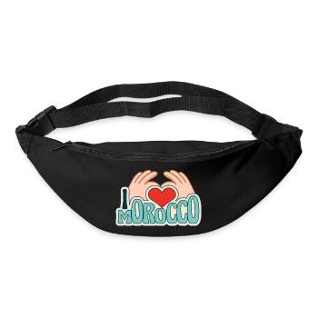 J’adore le Maroc Flag Marocain Football - Sac banane - noir - Devant
