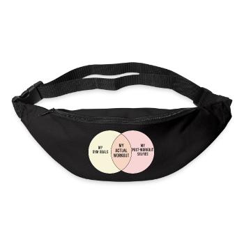 Danse drôle diagramme de Venn Gymnase d’entraînement - Sac banane - noir - Devant