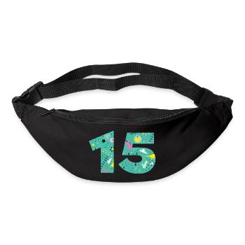 Numéro 15 anniversaire personnalisé - Sac banane - noir - Devant