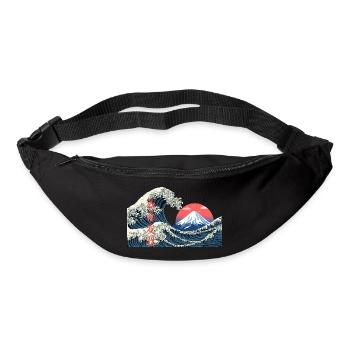 T-Shirt Wave kanagawa hokusai mont fuji japan - Gürteltasche - Schwarz - Vorne