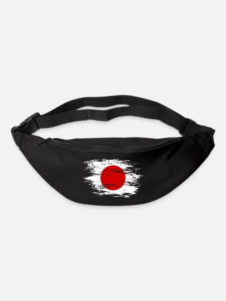 Drapeau japonais utilisé - Sac banane - noir