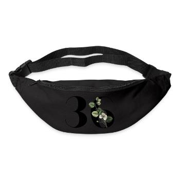 Numéro 36 floral vert - 36e anniversaire floral - Sac banane - noir - Devant