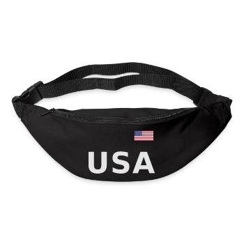 ÉQUIPE Bannière du drapeau américain des États-Unis sur la police - Sac banane - noir - Devant