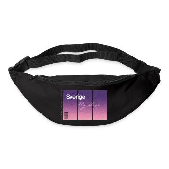 Sverige, my love. Souvenir WITH GPS data - Bum bag - black - Front