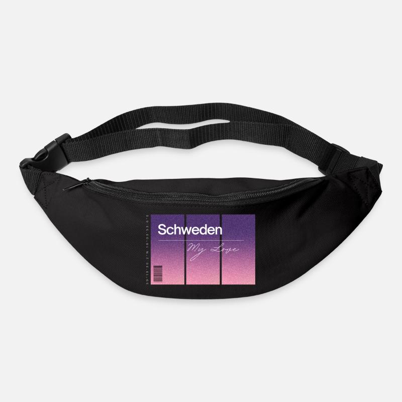 Schweden, my love. Andenken mit GPS Daten - Gürteltasche - Schwarz