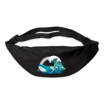 Pride Blahaj Pastell Regenbogen - Gürteltasche - Schwarz - Vorne