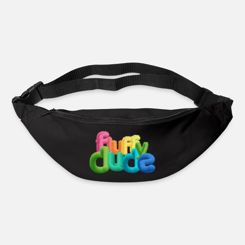 Fluffy Dude – Bunte 3D-Typografie mit plüschigem C - Gürteltasche - Schwarz