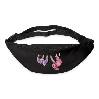 Faultier chillt  lustig Tiermotiv Geschenkidee - Gürteltasche - Schwarz - Vorne