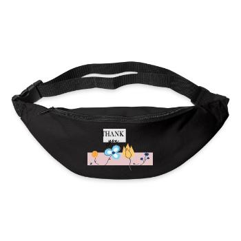 Thank you flower greeting - Bum bag - black - Front