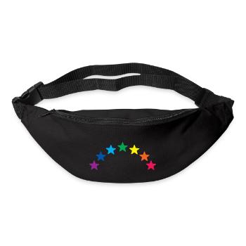 Étoiles arc en ciel - Sac banane - noir - Devant