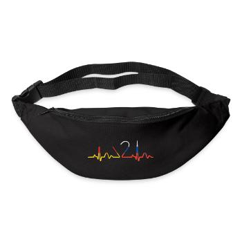 Herzschlag Deutsch Russe Herz Russisch Outfit für - Gürteltasche - Schwarz - Vorne