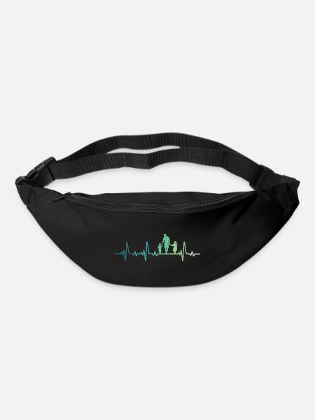 Père et fille - père et fils, papa fils et fille - Sac banane - noir