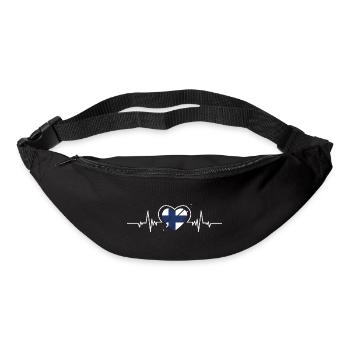 Finlande Cadeau de billet pour la fréquence cardiaque - Sac banane - noir - Devant