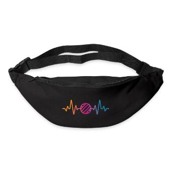 Battement de cœur au volley-ball - Sac banane - noir - Devant
