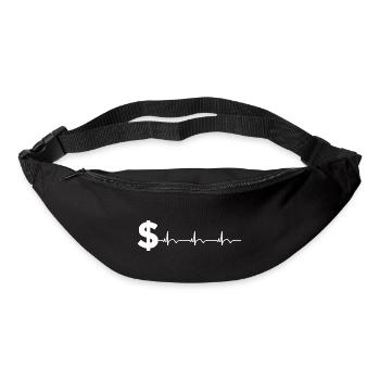 Dollar Sign $ ECG Heartbeat - Bum bag - black - Front