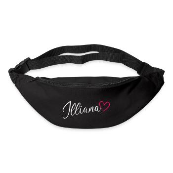 Illiana Name Vorname Herz Pink - Gürteltasche - Schwarz - Vorne