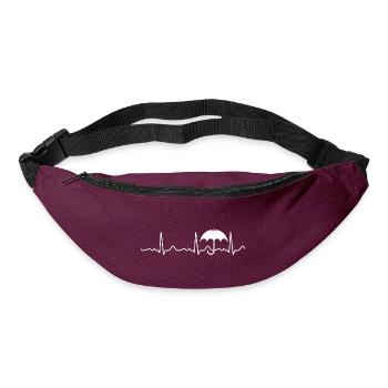 Umbrella - heartbeat, pulse, heart line, ECG - Bum bag - burgundy - Front