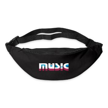 3D Musik Schriftzug mit Sternen - Gürteltasche - Schwarz - Vorne