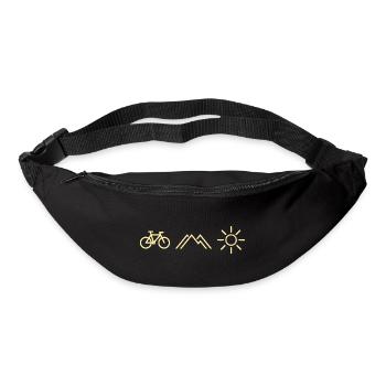 Roue, Montagnes, Soleil - Sac banane - noir - Devant