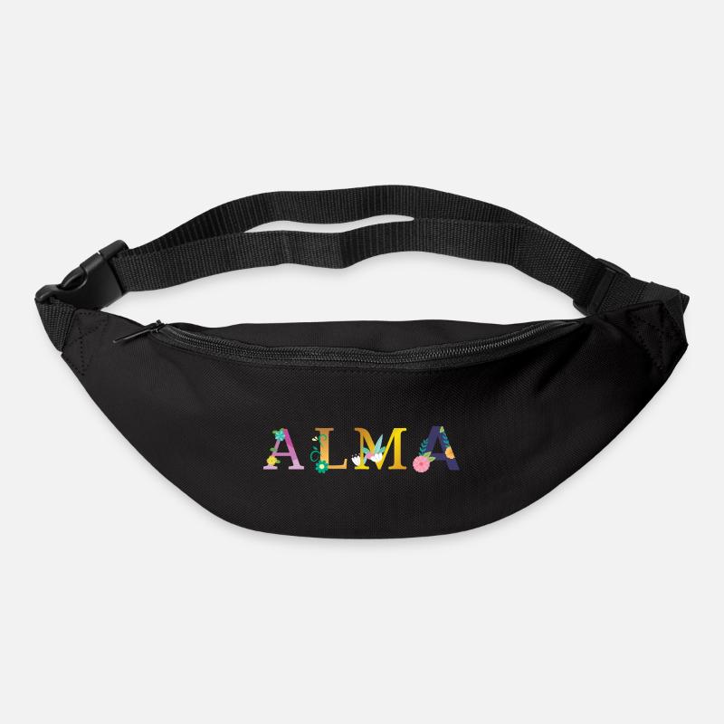 Le nom de l’ALMA est fleuri - Sac banane - noir