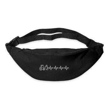 Excavator Excavator Excavator Driver ECG Heartbeat - Bum bag - black - Front