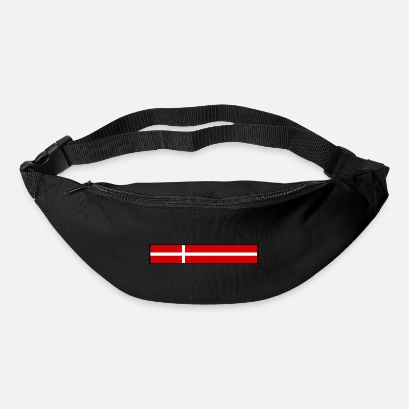 Drapeau du Danemark - Sac banane - noir