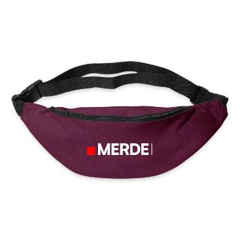 SHIT | Humor, minimalist reaction - Bum bag - burgundy - Front